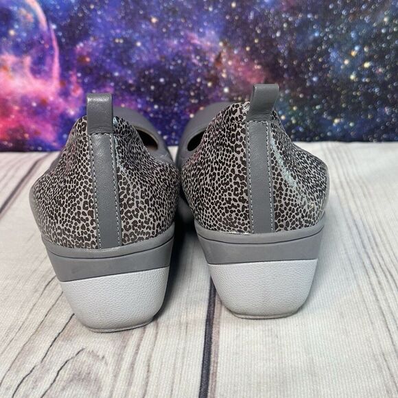 Vionic Jacey Wedge Shoes 8.5 Wide Women Slip on Comfort Gray Leather Support - Picture 8 of 9